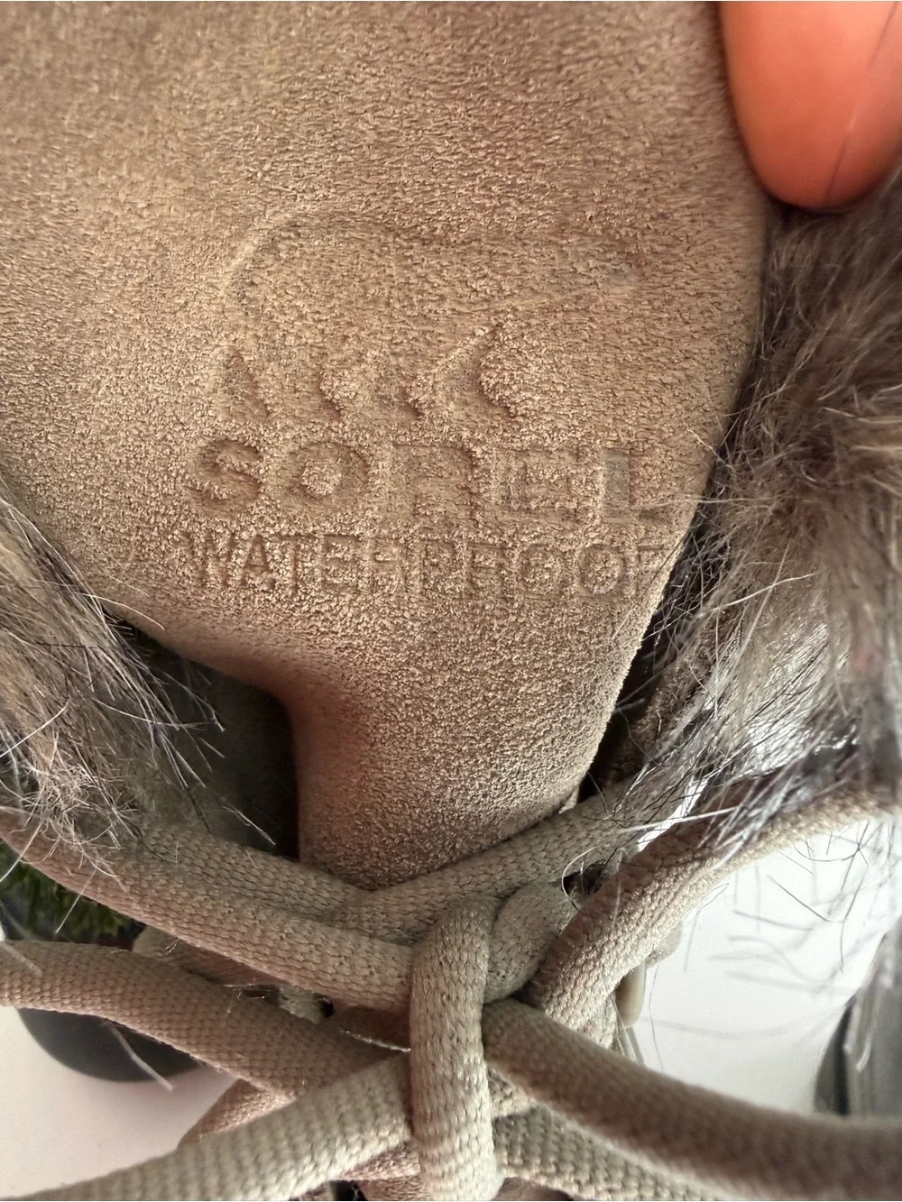 Sorel Joan of arctic Next Women size 8 sage  and Brown Faux-Fur Winter Boots